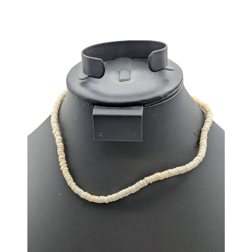 Vintage Genuine Puka Shell Barrel Clasp 16" Choker Necklace